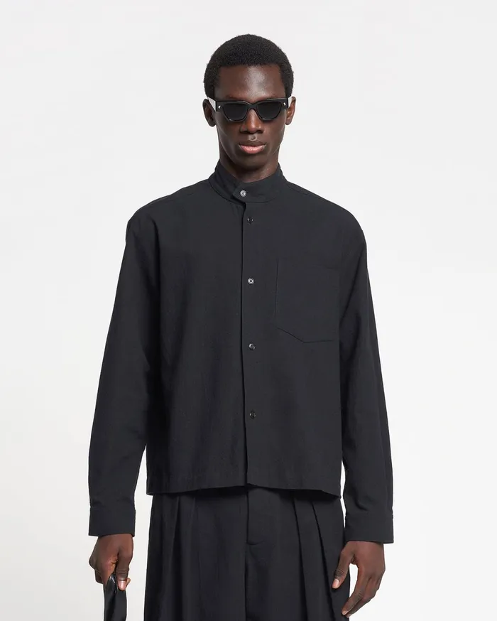 Abbas WashedCanvas Shirt Black Men Nanushka Tops