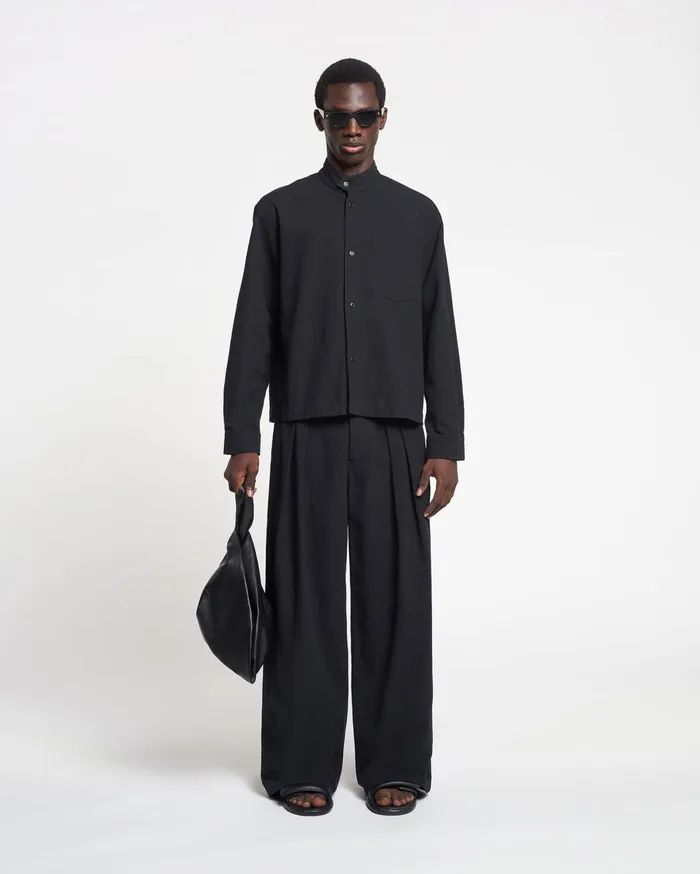 Abbas WashedCanvas Shirt Black Men Nanushka Tops