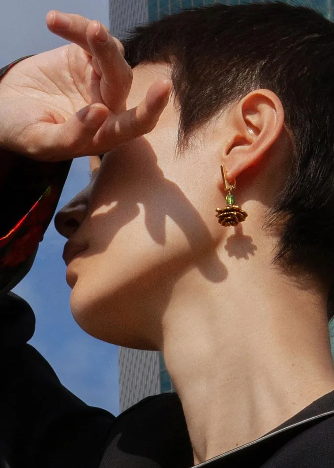 Accessories Women The Frankie Shop Bevza Hanging Marigold Earrings 8211 RedYellow