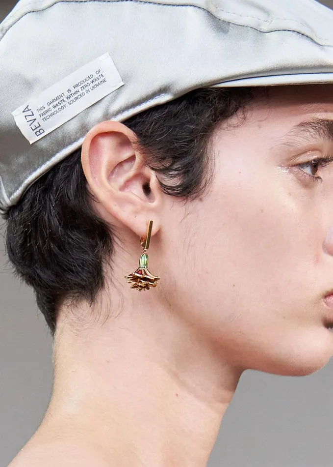 Accessories Women The Frankie Shop Bevza Hanging Marigold Earrings 8211 RedYellow