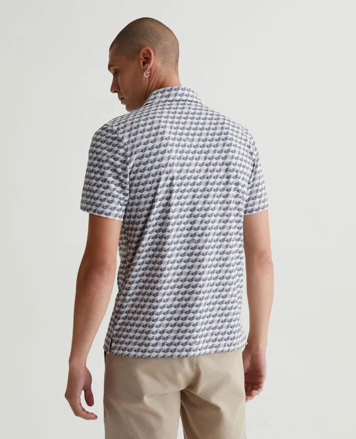 AG Jeans Polos Men Bryce Polo ACCENT CUBES LIGHT GREY MULTI AG Jeans Polos Men Bryce Polo ACCENT CUBES LIGHT GREY MULTI