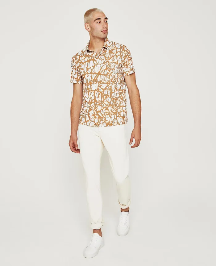 AG Jeans Polos Men Bryce Polo AG PEBBLE CAMEL MULTI AG Jeans Polos Men Bryce Polo AG PEBBLE CAMEL MULTI