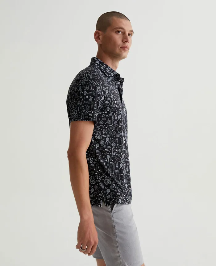 AG Jeans Polos Men Bryce Polo SPORTS DOODLE BLACK AG Jeans Polos Men Bryce Polo SPORTS DOODLE BLACK