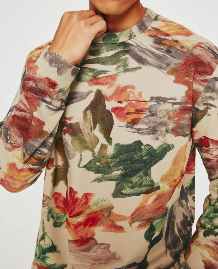 AG Jeans Sweatshirts Men Arc Crew GARDEN CAMO NEUTRAL MULTI AG Jeans Sweatshirts Men Arc Crew GARDEN CAMO NEUTRAL MULTI