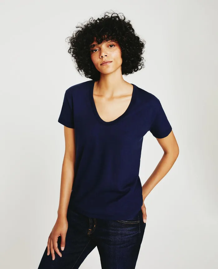 AG Jeans Tees and Tanks Women Aspen U DEEP NAVY