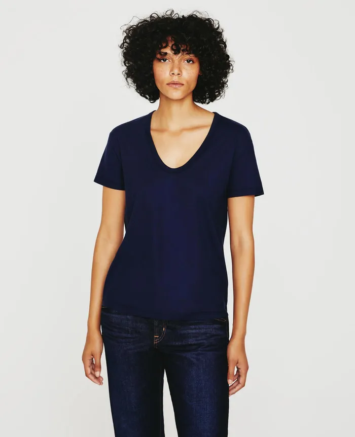 AG Jeans Tees and Tanks Women Aspen U DEEP NAVY AG Jeans Tees and Tanks Women Aspen U DEEP NAVY