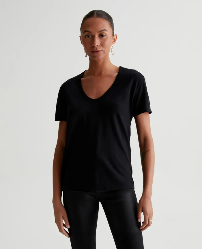 AG Jeans Tees and Tanks Women Aspen U TRUE BLACK AG Jeans Tees and Tanks Women Aspen U TRUE BLACK
