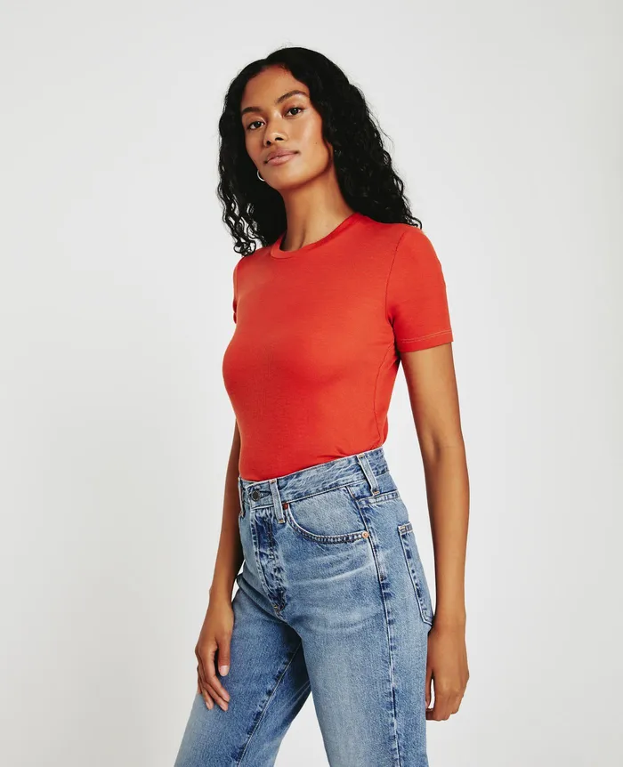 AG Jeans Tees and Tanks Women Gray Boy Tee TERRA COTTA AG Jeans Tees and Tanks Women Gray Boy Tee TERRA COTTA