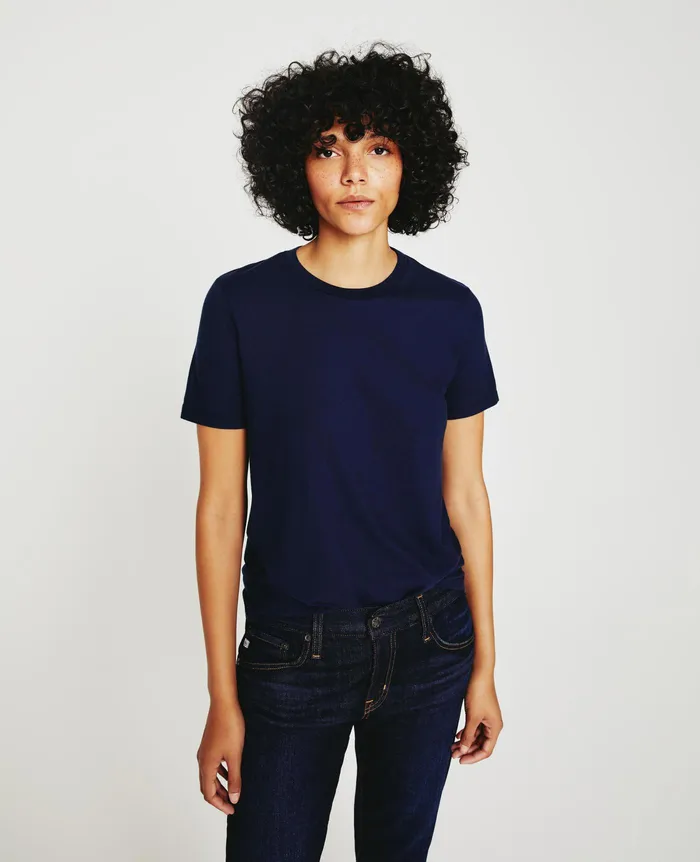 AG Jeans Tees and Tanks Women Jagger Crew DEEP NAVY