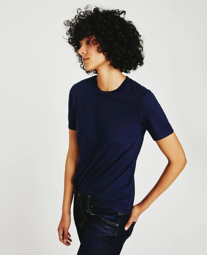 AG Jeans Tees and Tanks Women Jagger Crew DEEP NAVY