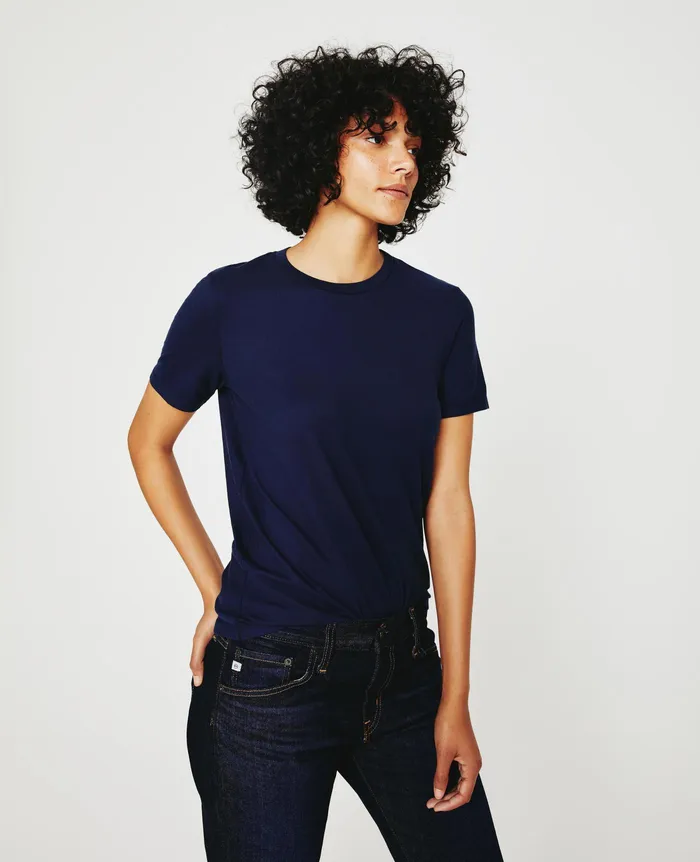 AG Jeans Tees and Tanks Women Jagger Crew DEEP NAVY