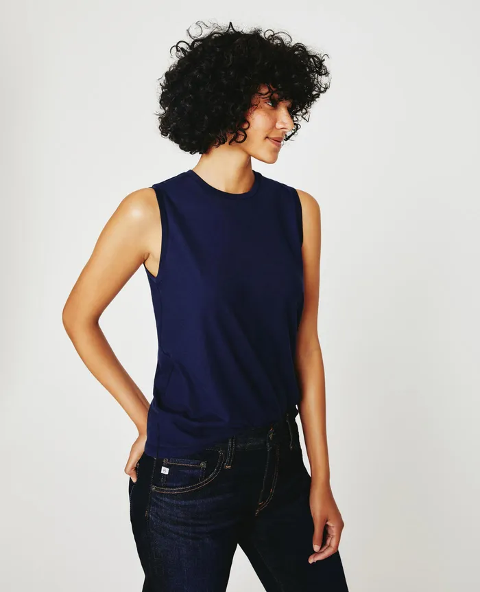 AG Jeans Tees and Tanks Women Jagger Muscle Tank DEEP NAVY AG Jeans Tees and Tanks Women Jagger Muscle Tank DEEP NAVY