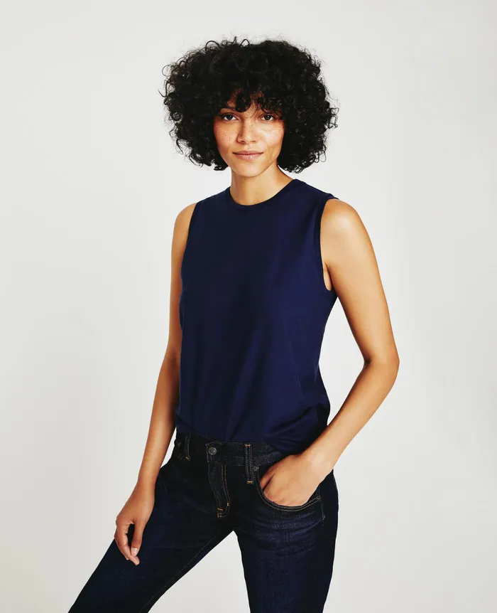 AG Jeans Tees and Tanks Women Jagger Muscle Tank DEEP NAVY AG Jeans Tees and Tanks Women Jagger Muscle Tank DEEP NAVY