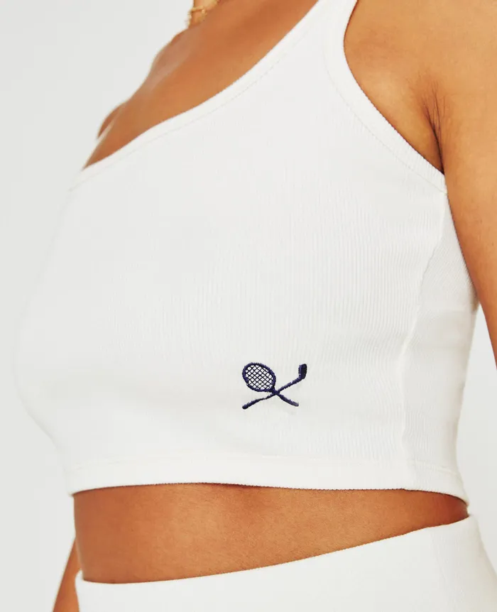 AG Jeans Tees and Tanks Women Weddington Tank EB RACKET CLUB EMBLEM WHITE CL AG Jeans Tees and Tanks Women Weddington Tank EB RACKET CLUB EMBLEM WHITE CL