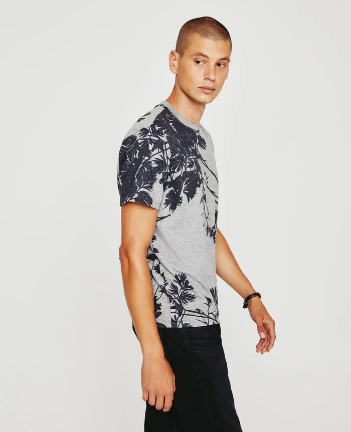 AG Jeans Tees Men Bryce Crew BOLD FLOWER HEATHER GREY MULTI AG Jeans Tees Men Bryce Crew BOLD FLOWER HEATHER GREY MULTI