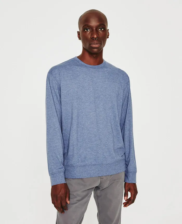 AG Jeans Tees Men Wesley Pullover HEATHER NAVY