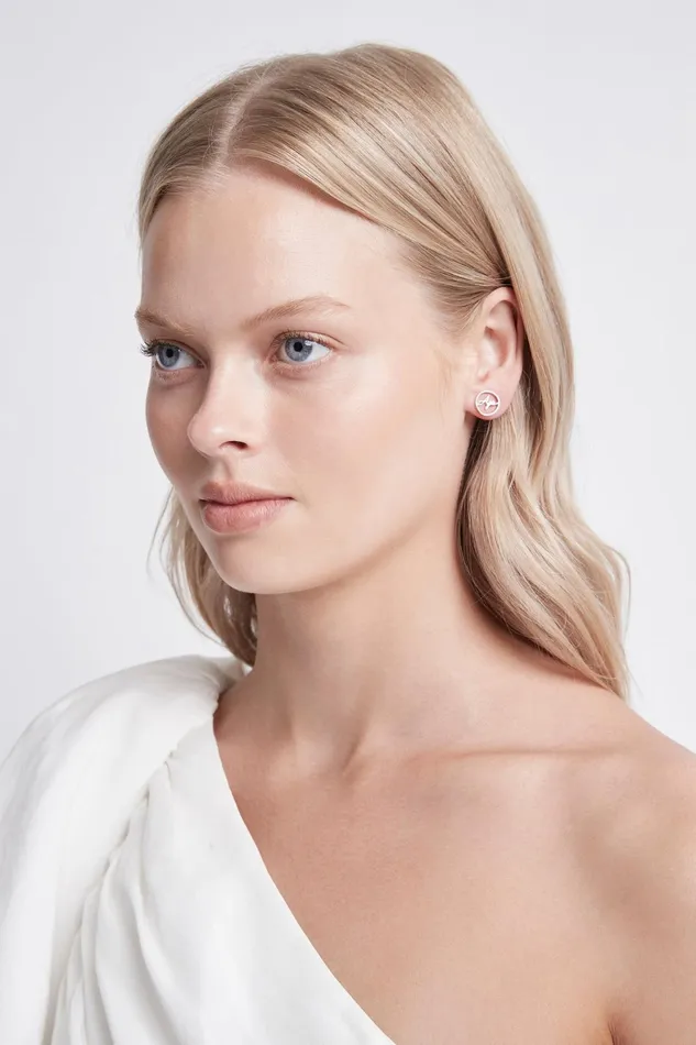 Aje Aje Signature Round Stud Silver Women Jewellery