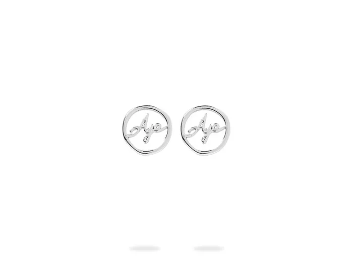 Aje Aje Signature Round Stud Silver Women Jewellery