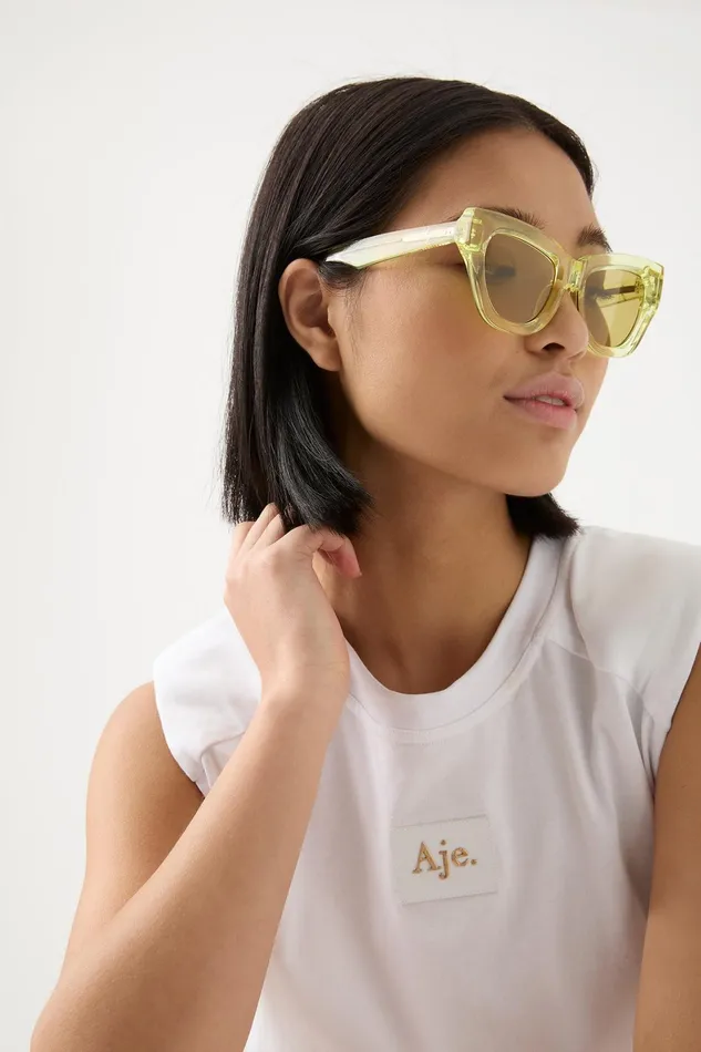 Aje Aje X Local Supply The Catfarer Sunglasses Citrus Women Sunglasses