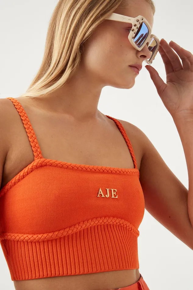 Aje Aje X Local Supply The Square Embellished Sunglasses Ecru Women Sunglasses