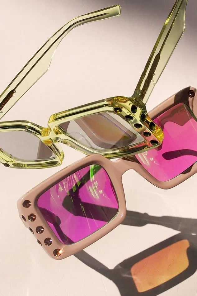 Aje Aje X Local Supply The Square Embellished Sunglasses Ecru Women Sunglasses