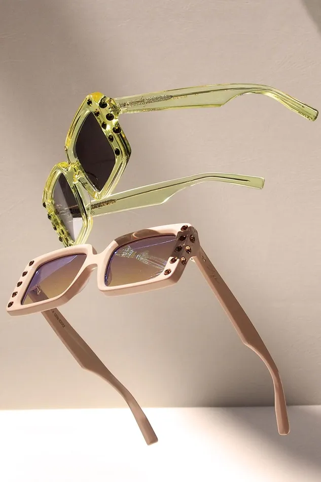 Aje Aje X Local Supply The Square Embellished Sunglasses Ecru Women Sunglasses