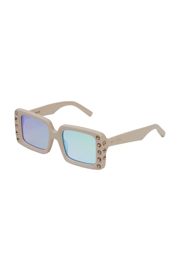 Aje Aje X Local Supply The Square Embellished Sunglasses Ecru Women Sunglasses