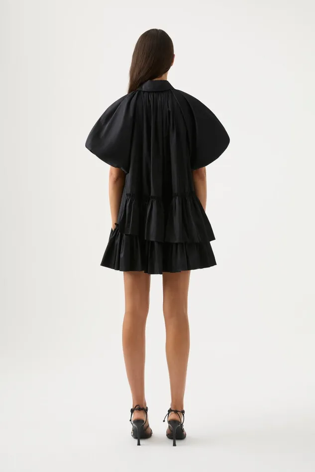 Aje Ambience Smock Mini Dress Black Women Dresses