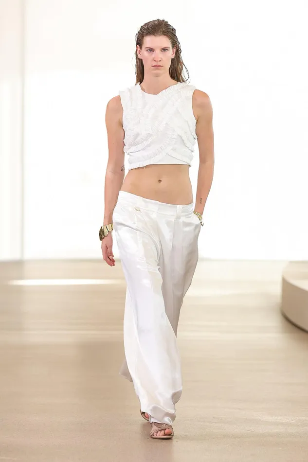 Aje Aurelia Frill Shell Top Ivory Women Tops