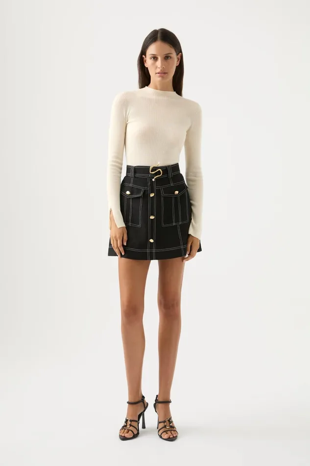 Aje Beacon Utility Mini Skirt Black Women Skirts