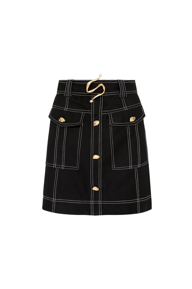 Aje Beacon Utility Mini Skirt Black Women Skirts