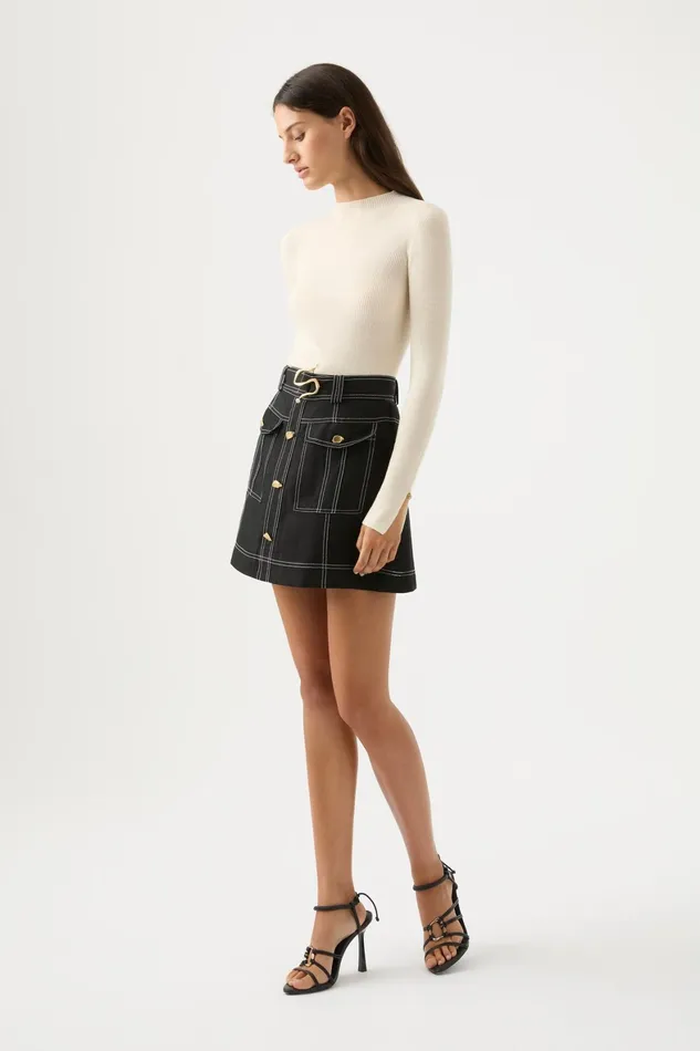 Aje Beacon Utility Mini Skirt Black Women Skirts