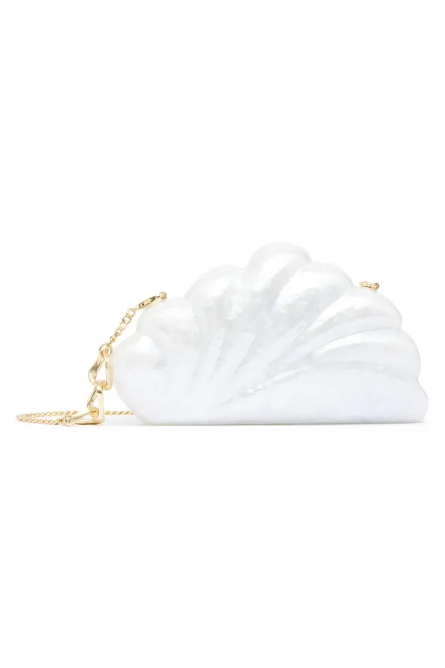 Aje Dreamer Clamshell Clutch Ivory Women Handbags and Wallets