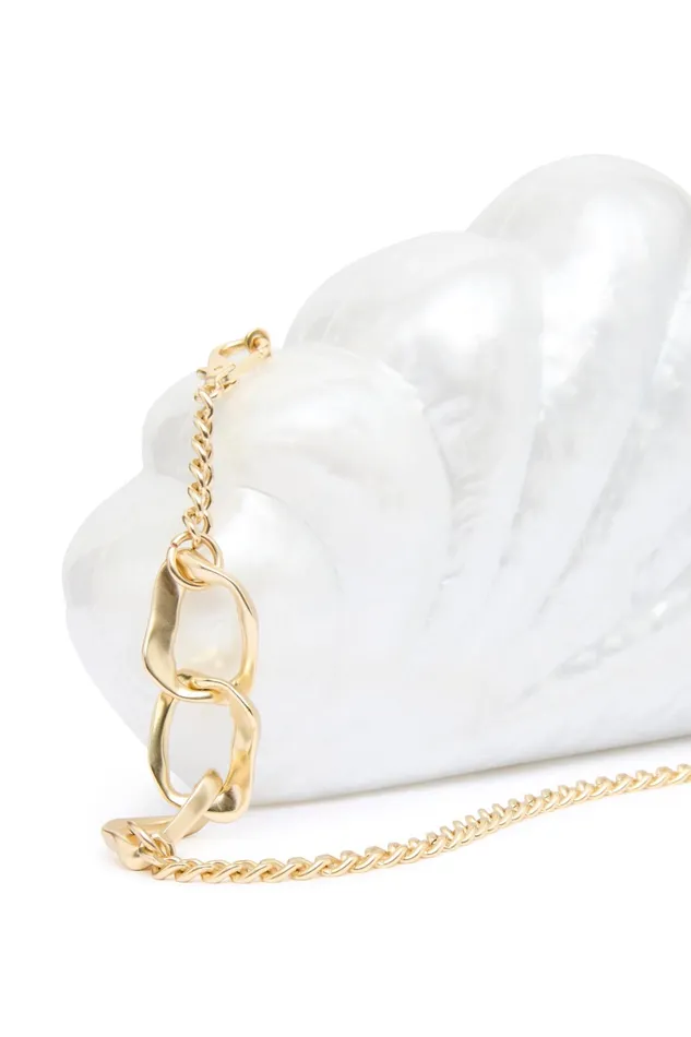 Aje Dreamer Clamshell Clutch Ivory Women Handbags and Wallets