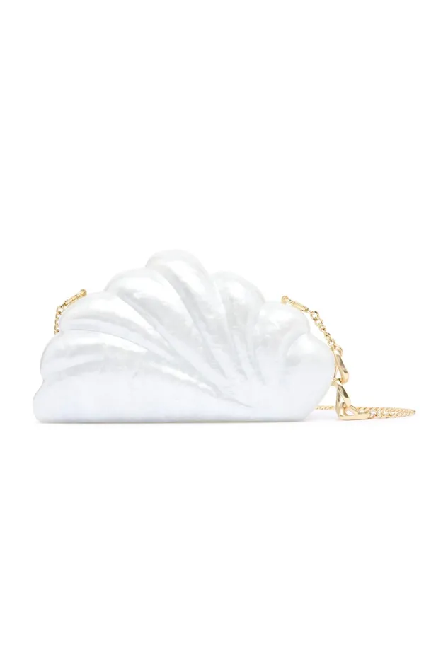 Aje Dreamer Clamshell Clutch Ivory Women Handbags and Wallets