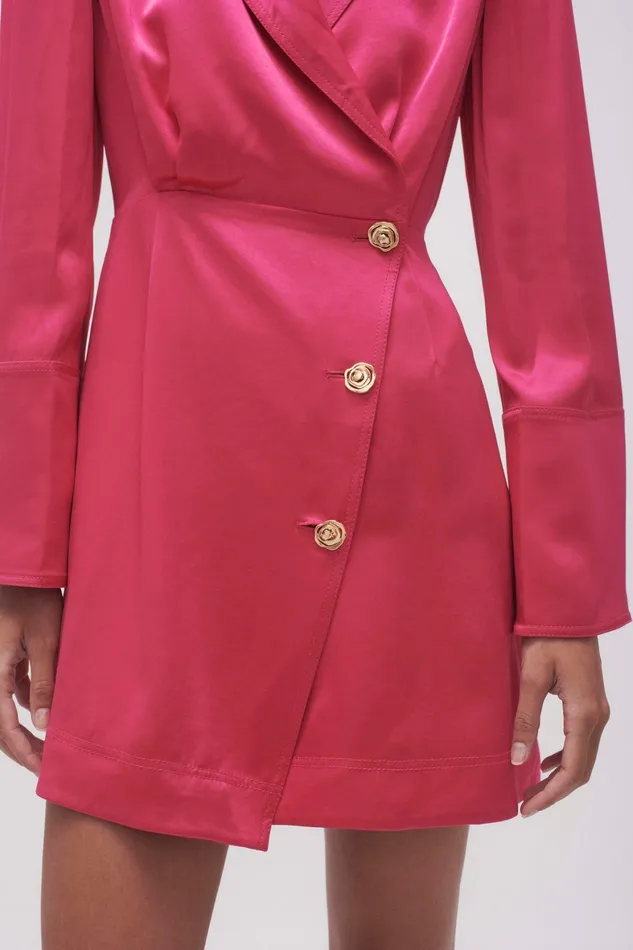 Aje Echo Mini Shirt Dress Hot Pink Women Dresses