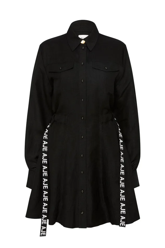 Aje Eternal Logo Mini Dress Black Women Dresses