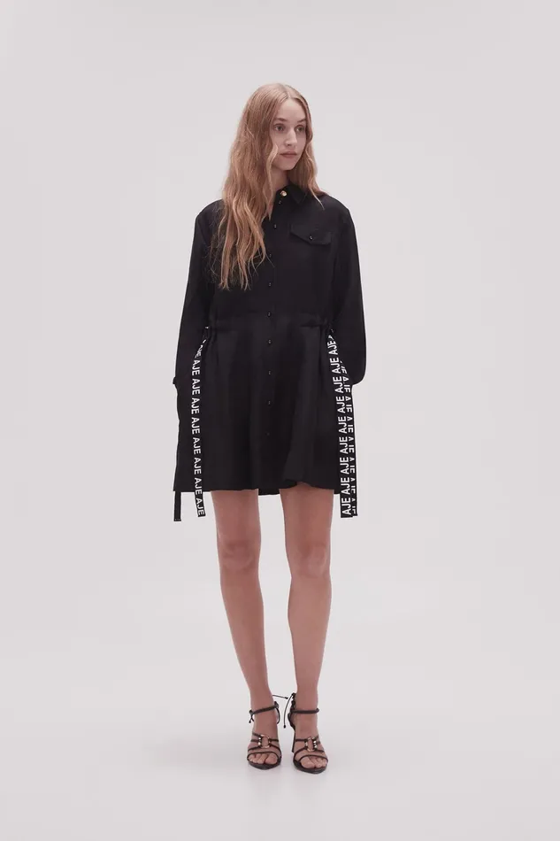 Aje Eternal Logo Mini Dress Black Women Dresses