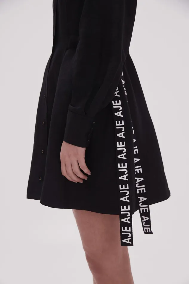 Aje Eternal Logo Mini Dress Black Women Dresses