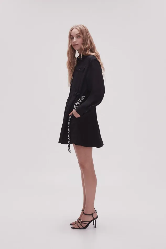 Aje Eternal Logo Mini Dress Black Women Dresses