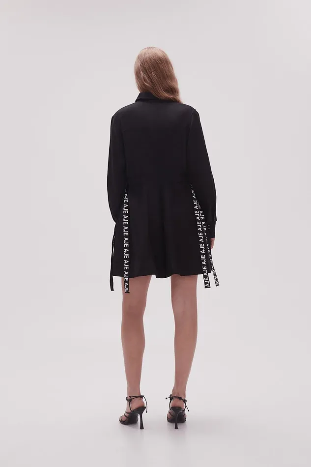 Aje Eternal Logo Mini Dress Black Women Dresses