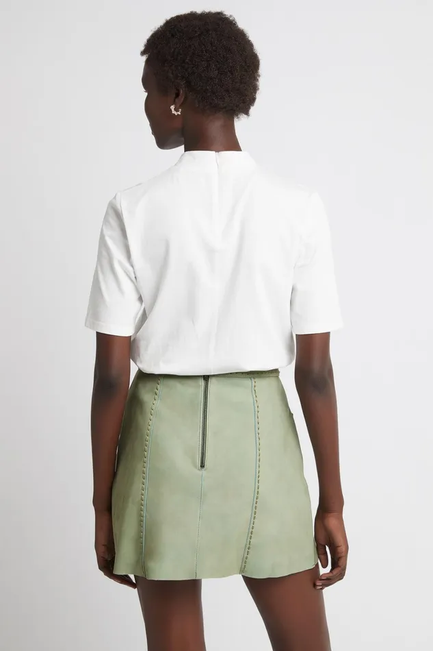 Aje Evie Funnel Neck Tee White Women Tops