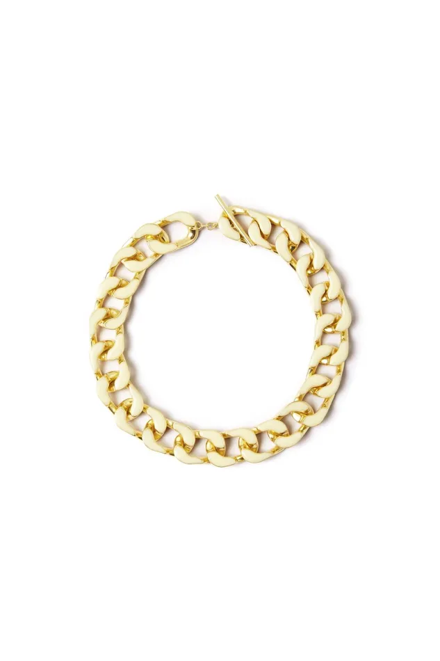 Aje Glaze Chunky Chain Resin Necklace Goldwhite Women Jewellery