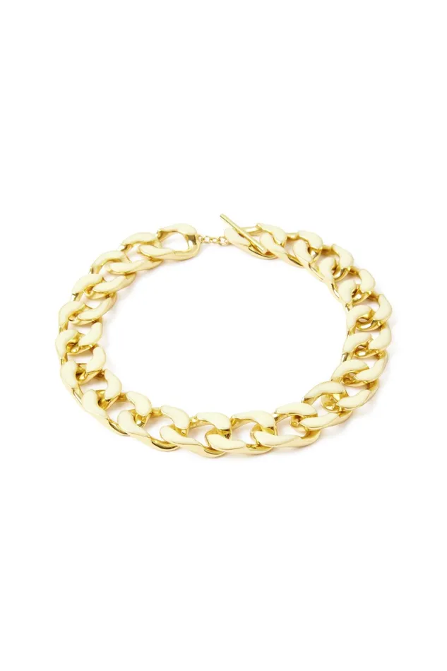 Aje Glaze Chunky Chain Resin Necklace Goldwhite Women Jewellery
