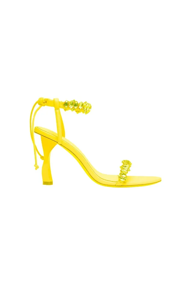 Aje Jewel Sculptural Strappy Heel Sunshine Yellow Women Shoes