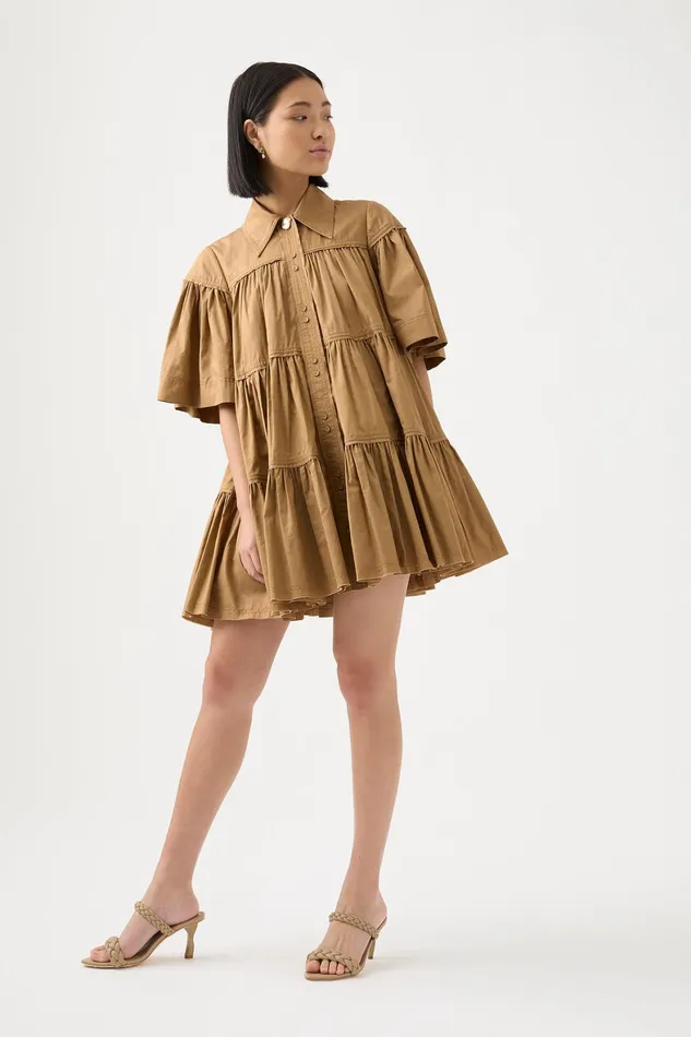 Aje Lana Smock Mini Dress Willow Women Dresses