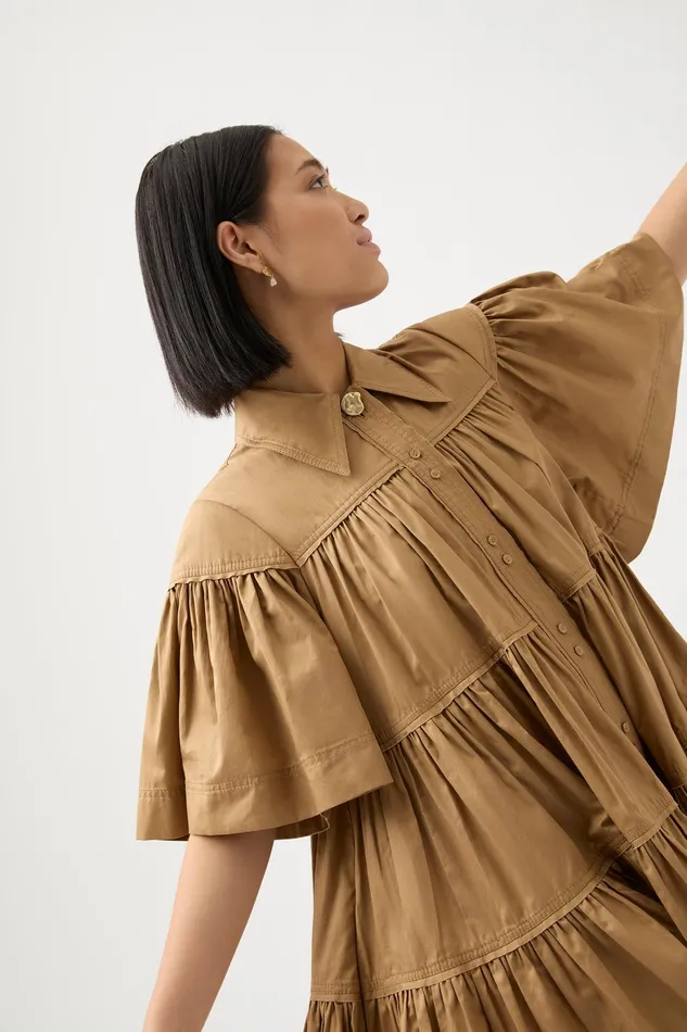 Aje Lana Smock Mini Dress Willow Women Dresses