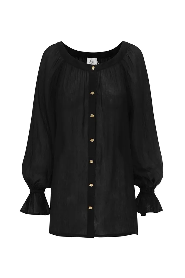 Aje Le Corsaire Blouse Blackgold Women Tops