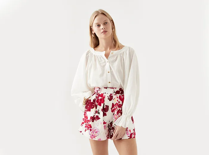 Aje Le Corsaire Blouse White Women Tops