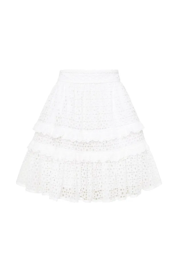 Aje Lita Broderie Mini Skirt Ivory Women Skirts